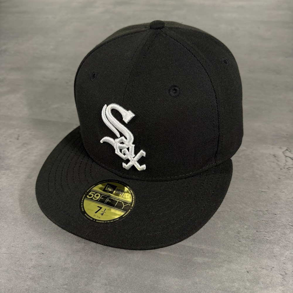 Sagesone x New Era Chicago White Sox Hat 7 1/4 Black White Fitted Cap 59Fifty